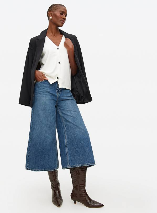 Dark Wash Denim Culottes 10